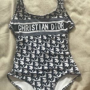 Dior Black and White Monogram Swimsuit